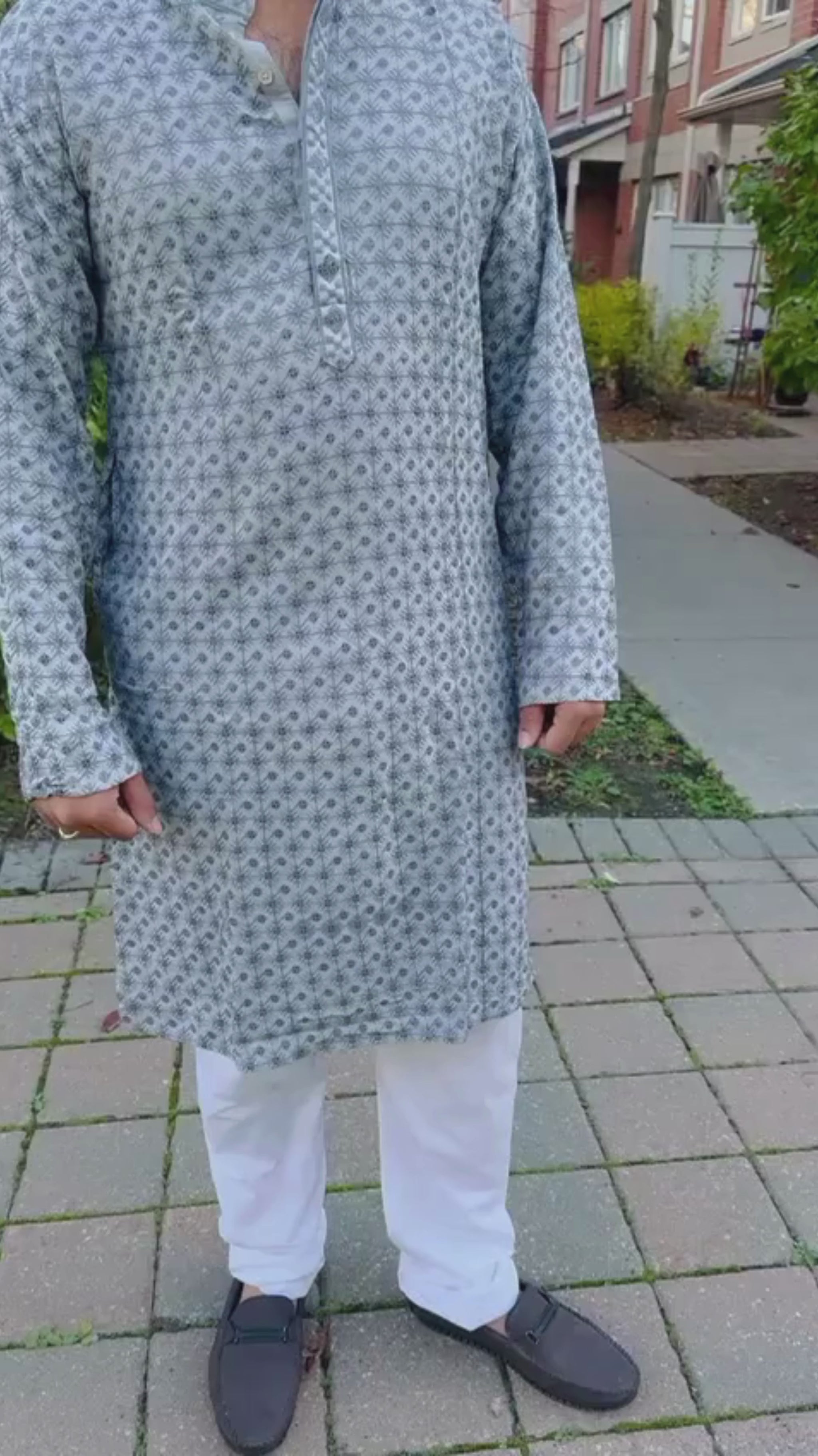 grey designer kurta pyjama