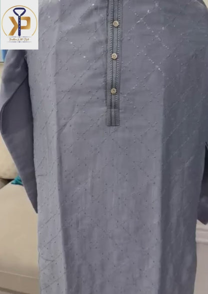 grey kurta pyjama