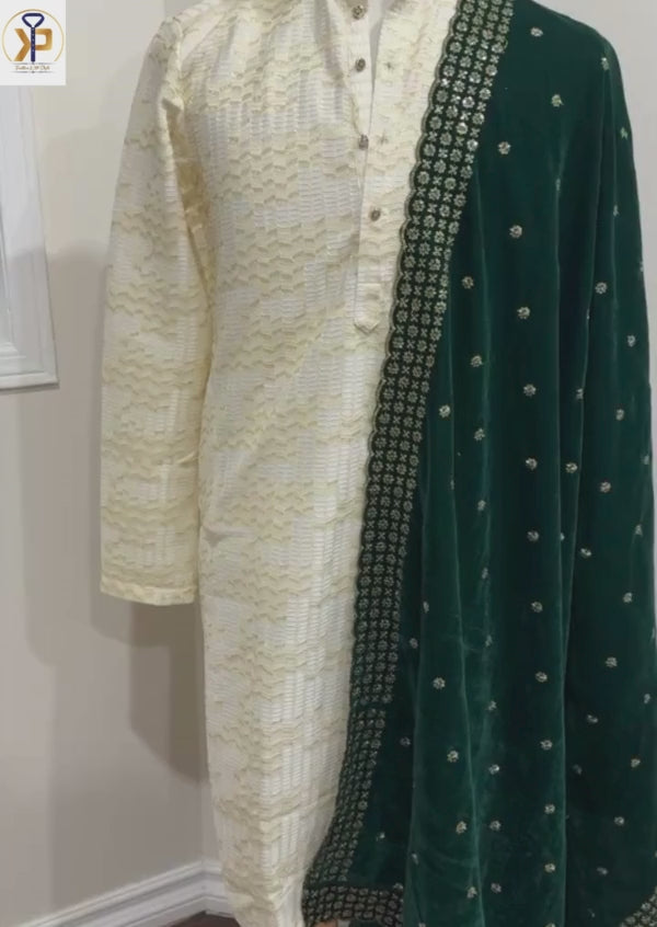 green shawl for men