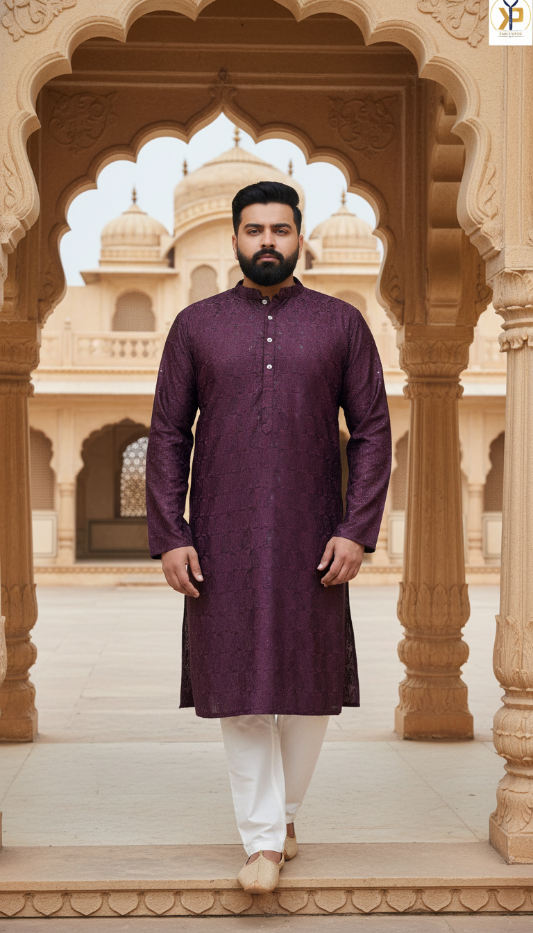 KPD6142 Deep Wine Kurta Pyjama