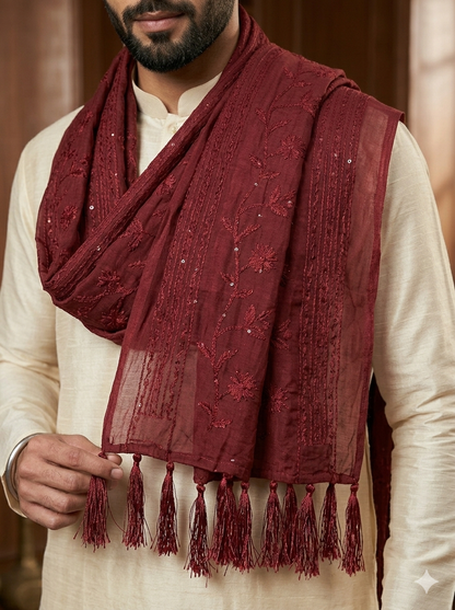 KPSH0140 Red Stole For Men