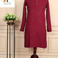 red chikankari kurta pyjama for men