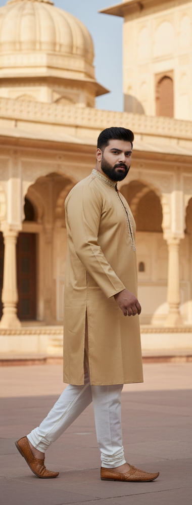 KPD4011 Tan Kurta Pyjama Designer Kurta Pyjama
