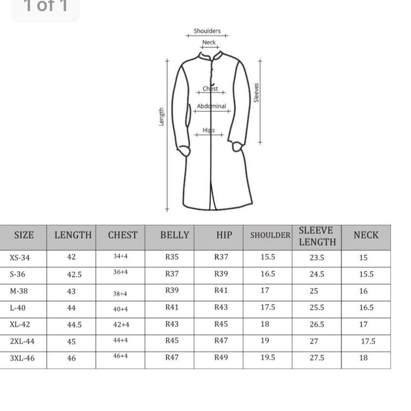 men size chart 